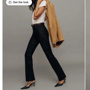 Reformation Jax Stretch High Rise Straight Jeans Black - Size 27